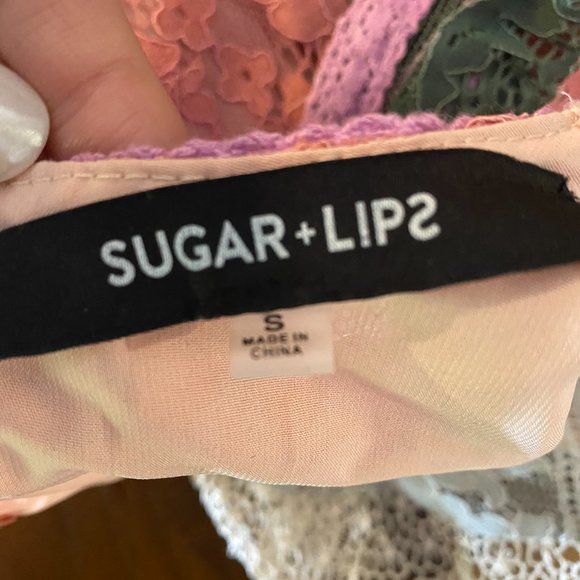 Sugar Lips Color block Lace Peplum Top - Picture 7 of 11